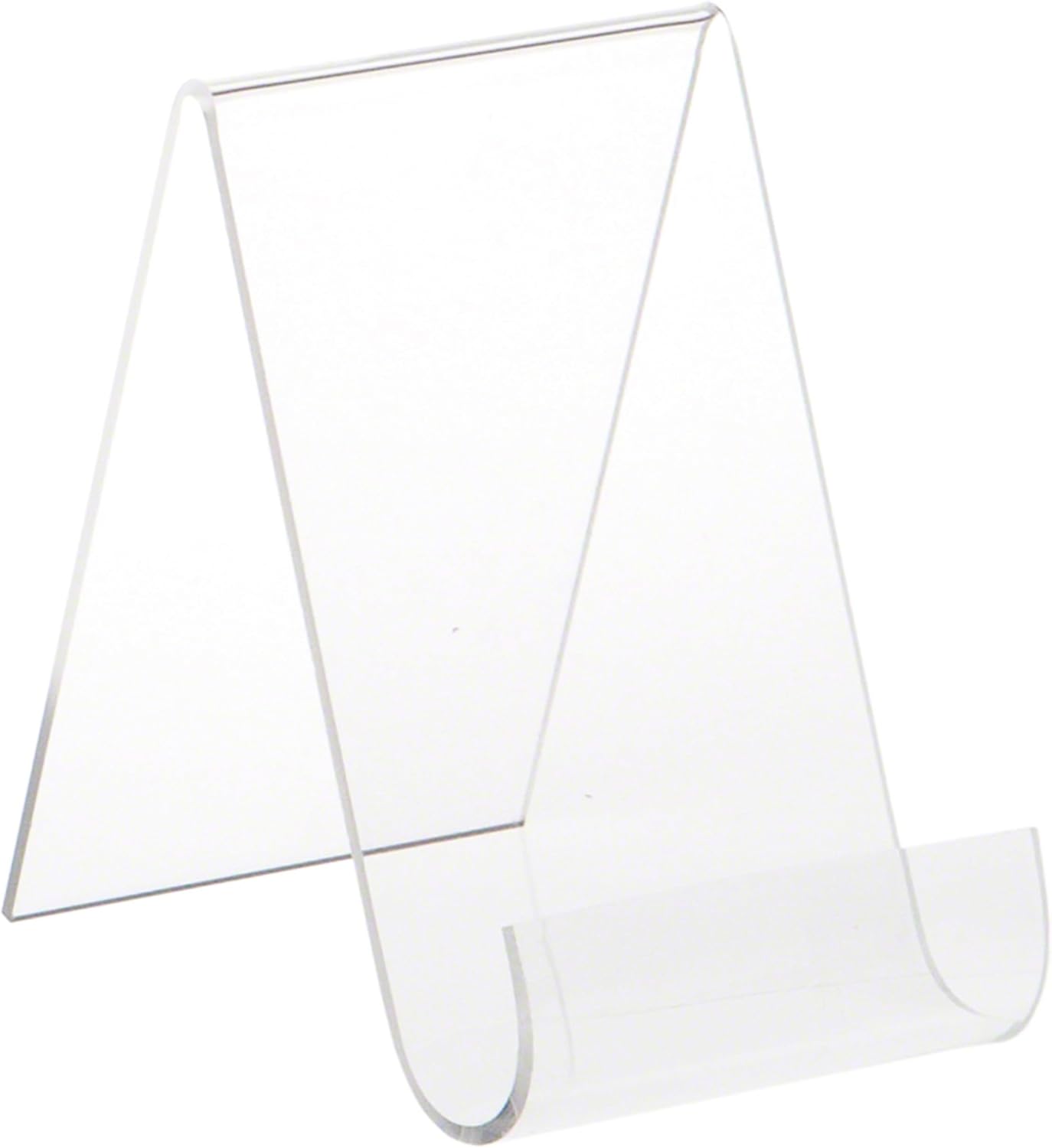 Plymor Clear Acrylic Flat Back Display Easel with Rounded Front, Dimensions 5.5" H x 3.5" W x 5.5" D
