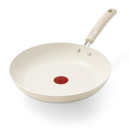 T-Fal Signature Nonstick 12 Inch Frying Pan Skillet, Oven Safe Up to 350°F, Dishwasher Safe, Pots and Pans Set, Non Stick Chef- Pan, Cream