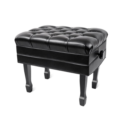 ELUKHT Leather Piano Bench Piano Bench with Inner Solid Flip-Top Extra Music Storage Adjustable Padded Keyboard Bench with Genuine LeatherAdjustable Height,