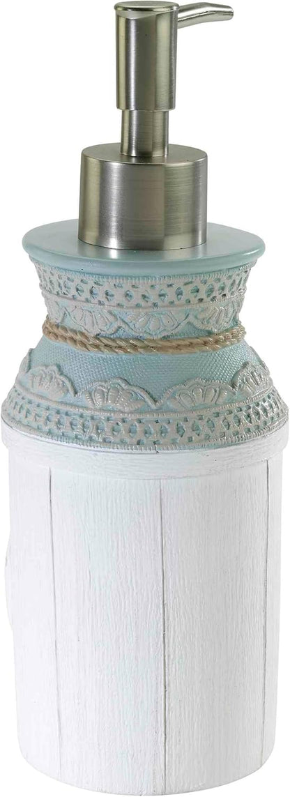 Avanti Linens Lotion Pump/Soap Dispenser - Farmhouse Chic Bathroom Decor Countertop Accessories (Farmhouse Shell