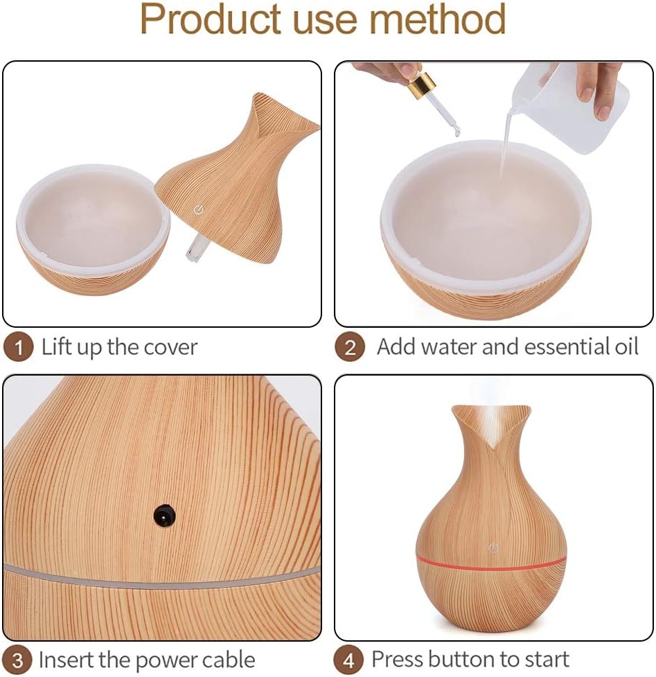 High Capacity Cool Mist Humidifier, for Bedroom, Baby Room, Living Room (Light Wooden Grain)