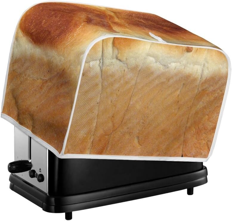 Vivid Funny Bread Pattern Toaster Cover, Waterproof 2 & 4 Slice Bread Maker Cover for Small Appliances