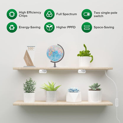 10W (150 2-Head SANSI LED Puck Grow Light, Watt Equiv) Full Spectrum Lamp for Plants with Ceramic Tech, Hanging Lights