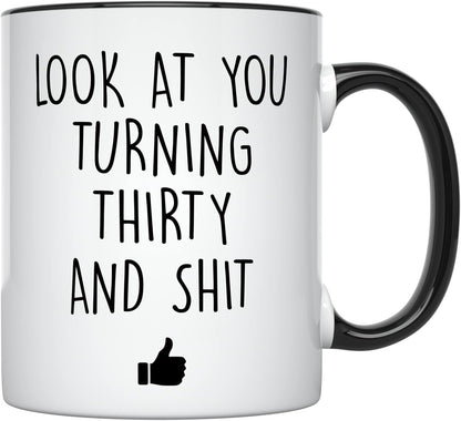 YouNique Designs Funny Turning 30, 30th Birthday Coffee Mug for Him, 11 Ounces, Cup for 30 Year Old Men