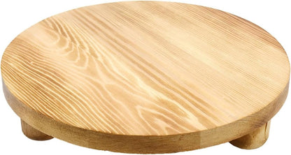 Wooden Plant Stands, 10 Inch Diameter Round Wooden Risers, Pedestal Stools for Plants