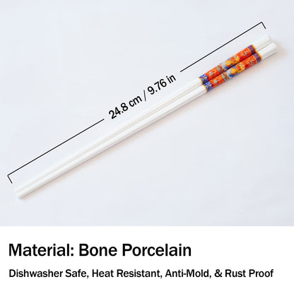 Souped Up Recipes - Ceramic Chopsticks - Red Phoenix Design