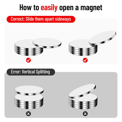 PHIXBEAR 10 Pack Neodymium Rare Earth Magnets Heavy Duty, Magnets with Strong Double Sided Tape, Scratch-Free Magnetic Strip for Cabinet Door, Fridge, DIY - (0.79"x1.58" & 1.18" Round)
