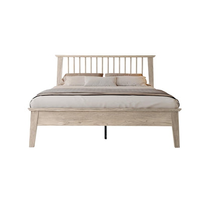 Full Size Solid Wood Platform Bed Frame, Headboard & Footboard, Easy Assembly, 12 Sturdy Slatted Base, Centre Metal Legs, No Box Spring Needed, Noise-Free & Slip-Free, Driftwood Gray Oak Finish YUF-33
