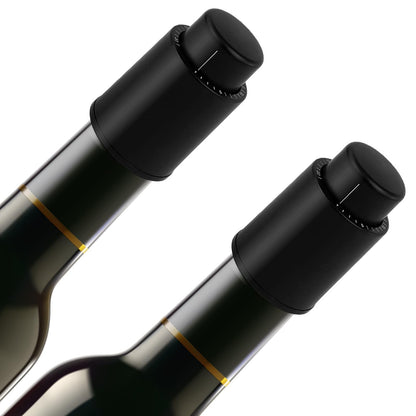[2 PACK] Premium Vacuum Wine Preserver Stopper, Wine Preserver with Time Scale Record.Airtight Wine Bottle Preserver For Wine Enthusiasts & Gift Buyers.Set Of Wine Corks For Fresh Wine Bottles（Black）
