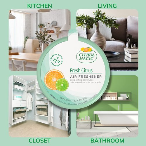 Citrus Magic Odor Absorbing Solid Air Freshener, Fresh Citrus, 20-Ounce, Pack of 2