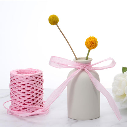 PATIKIL Raffia Ribbon 100 Yard, 4 Roll Natural Packing Paper Twine String for Crochet Box Wrapping Craft Holiday Decor, Red/Orange/Yellow/Green