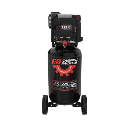 Campbell Hausfeld 15 Gallon Vertical Air Compressor, 225 PSI, Oil‑Free