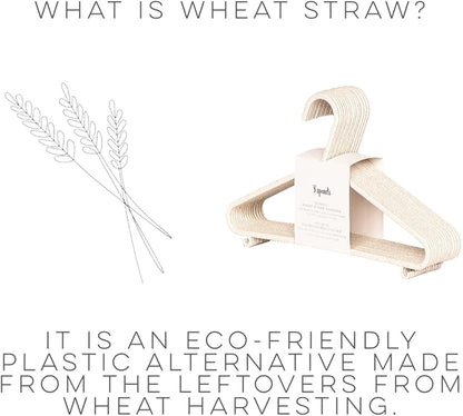 3 30-Pack Closet Sprouts Wheat Straw Plastic Hangers - Eco-Conscious Toddler Hangers for Child & Baby Clothes, Coats