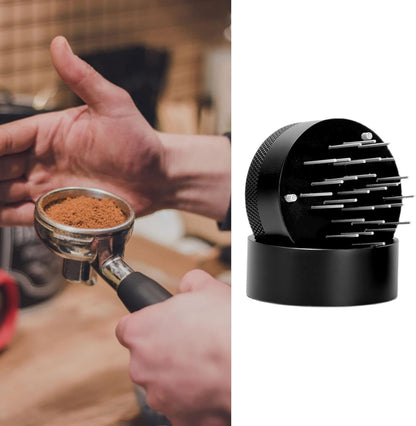Coffee Needle Distributor, 21 Needles Coffee Cloth Powder Stirrer with Base and Stainless Steel Needle for Cafes and