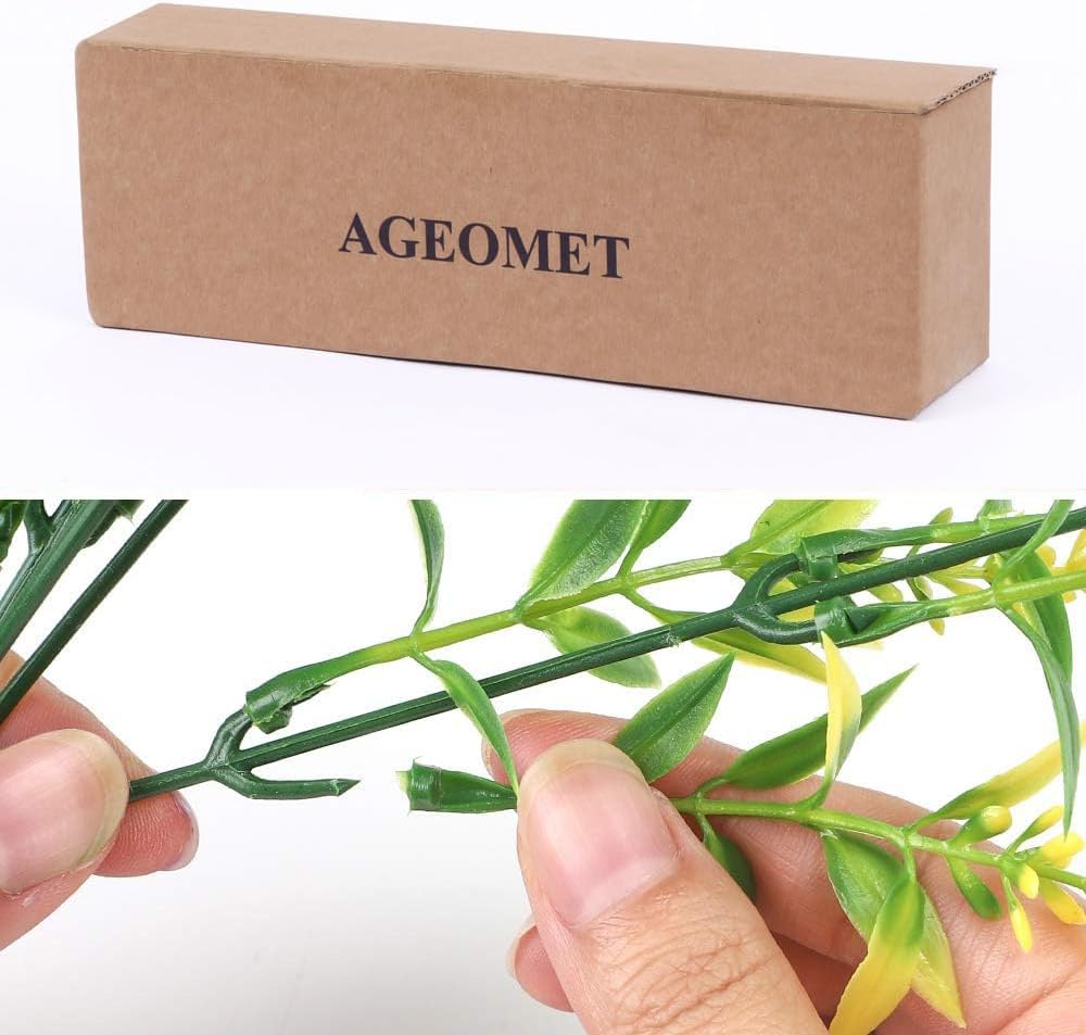 Ageomet 9pcs Spring Flowers, Artificial UV Resistant Plastic Flowers for Home Decor, Cemetery Decoration
