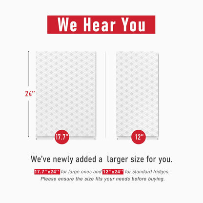 Cooyes Refrigerator Liners, Non-Slip Fridge Liners Washable, Absorbent Refrigerator Shelf Liner for Kitchen Cabinets, Non-Adhesive Refrigerator Mats Fridge bin Liners 12" x 24", 6Pcs