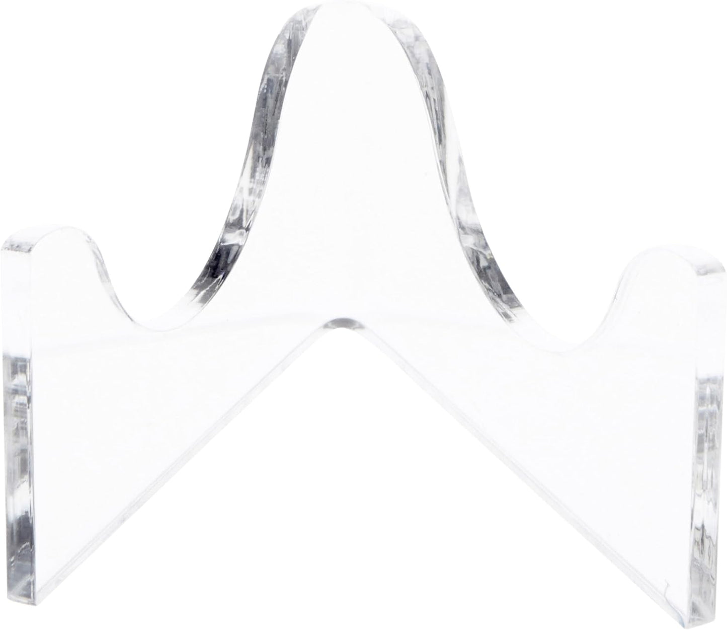 Plymor 2 Pack Clear Acrylic Low-Profile Curved Display Easel for Geode, Mineral, Crystal Cluster, 1.25" H