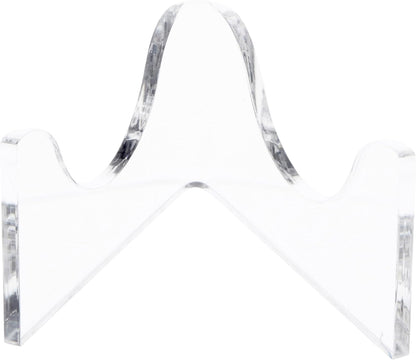 Plymor 2 Pack Clear Acrylic Low-Profile Curved Display Easel for Geode, Mineral, Crystal Cluster, 1.25" H