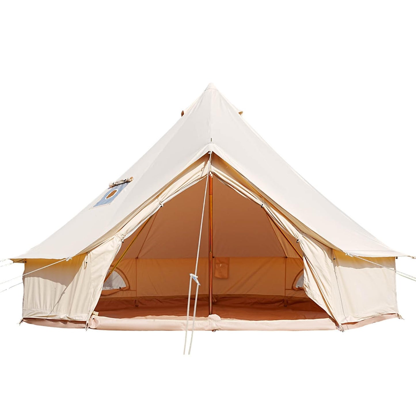 VANFOND Canvas Bell Tent, Yurt Tent with Stove Jack, Waterproof and Breathable Wall Tent, Glamping Tent, Detachable Groundsheet for Camping Party
