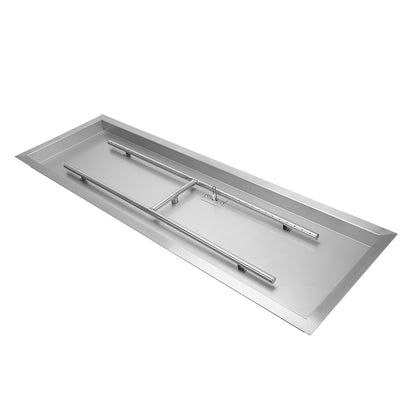 Stanbroil 36 x 12 Inch Rectangular Fire Pit Burner with Drop-in Fire Pan, Gas Firepit Insert for DIY Fire Table, 304 Stainless Steel, 150,000 BTU Max