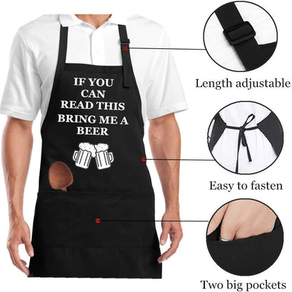 Funny Apron for Men, Cooking Aprons for Grilling, Husband Boyfriend Gift