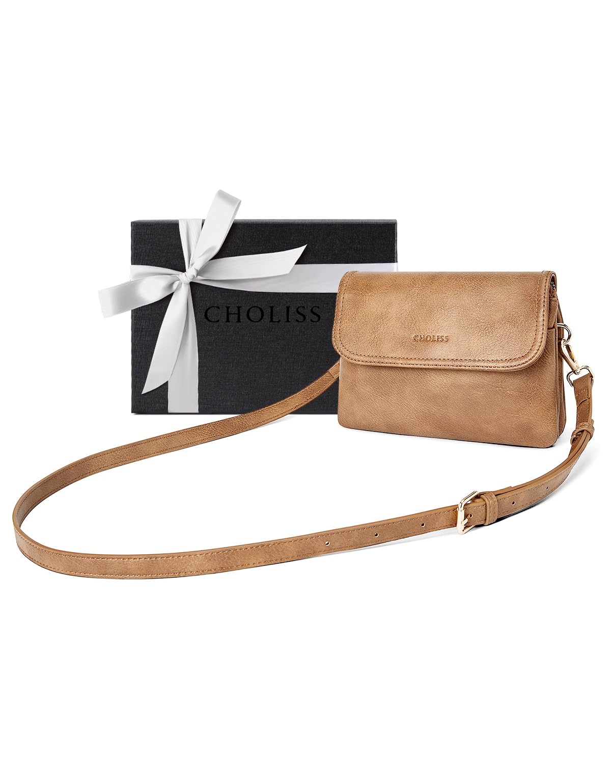 CHOLISS Small Crossbody Bags for Women, Vegan Leather Cell Phone Purse, Mini Travel Purse with Adjustable Strap