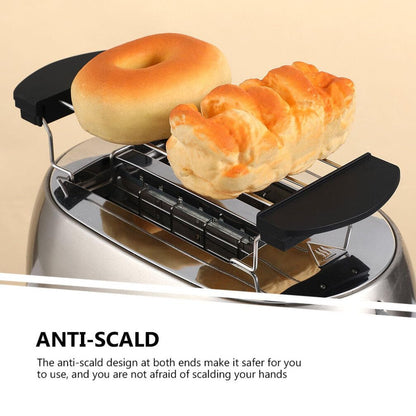 Kichvoe Toaster Warming Rack 2-Pack Stainless Steel Bread Slice Holder Sandwich Rack Universal Toast Machine Accessory Compact 10.23X3.62X0.78In Kitchen Use