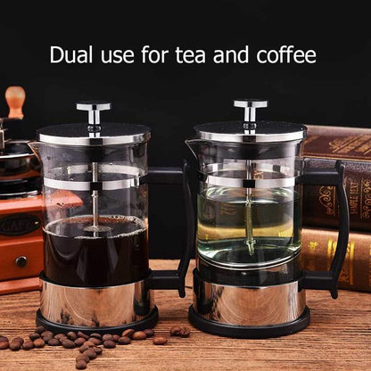 French Press Coffee Maker, Heat Resistant Borosilicate Glass Coffee Press for Kitchen, Travel, Camping
