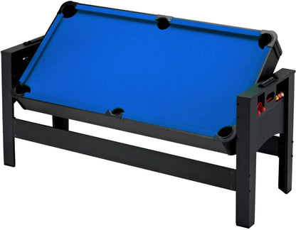 Fat Cat 3-in-1 6 Foot Flip Multi Game Table, Air Hockey Table, Pool Table, and Table Tennis Combo with 110V Motor, Includes Accessories