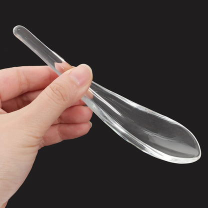 CALLARON Glass Spoon Set for Kitchen and Restaurant, Clear Glass Food, Cake, Rice, Soup Spoons, Ice Cream Spoon