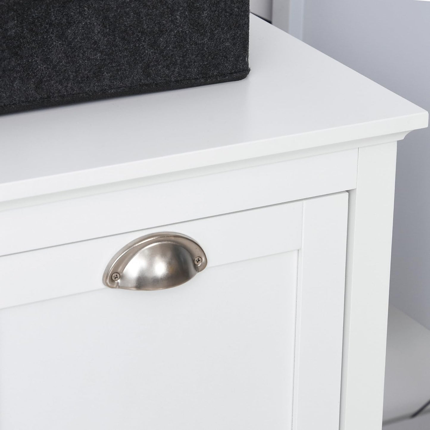 Geelife Tilt-Out Laundry Sorter Bathroom Cabinet, White - MDF White - Front Tilt Out Hamper - Bathroom, Design