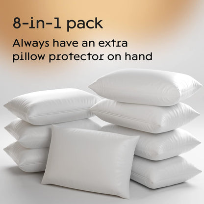 Niagara 2 Pack Standard Pillow Protectors - Zipper, Premium Cotton Sateen Blend, 20x26 Inches