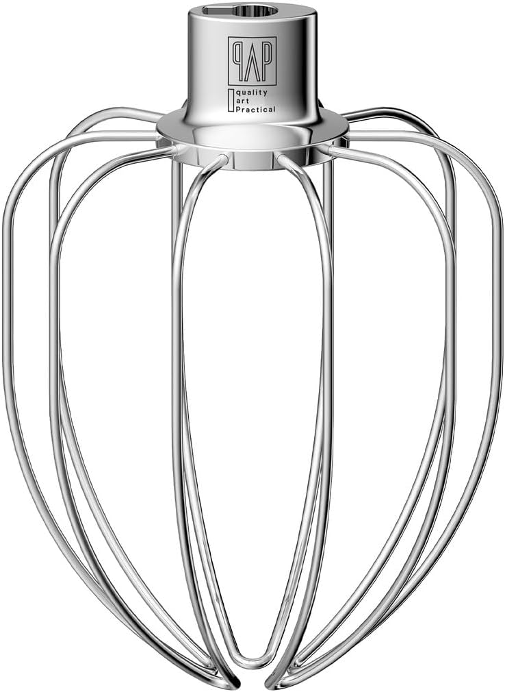 Heavy Duty Whisk Attachment for KitchenAid, 5QT Bowl-Lift Stand Mixers, Extra Thick Stainless Steel Wire Whip for Fast