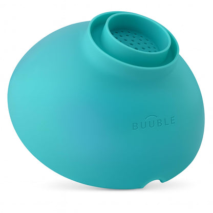 BUUBLE Ultimate Grease Drainer & Food Strainer (Aqua) Premium Heat-Resistant Silicone Colander for Bacon, Ground Beef, Pasta & Veggies; Fits Pans, Cans & Jars; Dishwasher Safe