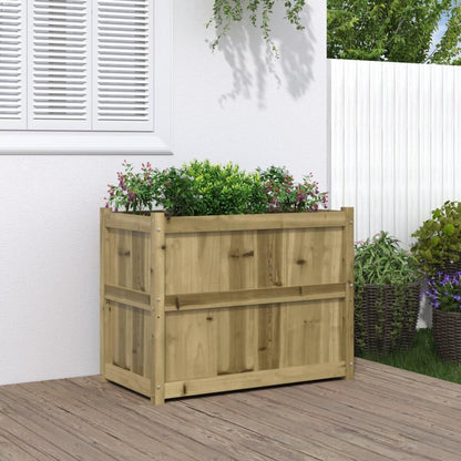 Tmriohed Large Outdoor Rustic Pine Planter Box 35.4 x 35.4 x 27.6 in Treated Solid Wood Vegetable or Flower Bed for Garden, Patio, Balcony