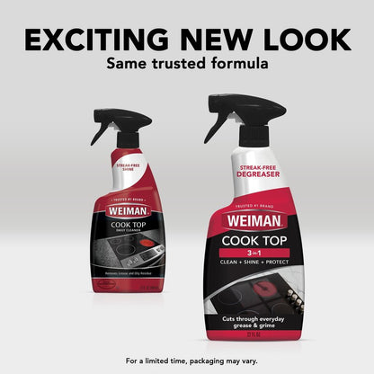 Weiman 22 Fl Oz Cooktop Cleaning Spray & Microfiber Cloth – Cooktop & Oven Cleaner for Streak & Residue Free - Non-Abrasive Degreaser Safe for Glass & Ceramic