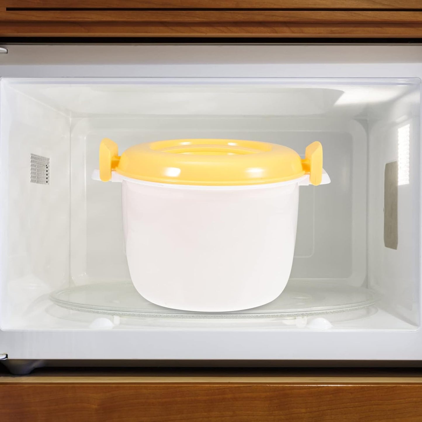 CALLARON Microwave Rice Cooker Steamer Bowl: Portable Food Steamer Pot for Pasta, Fish, Vegetables, Ramen Cookware