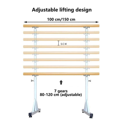 DUHTFCY Portable Dance Pole, Home Mobile Barre Equipment with Non-Slip Foot, Free Standing Adjustable Ballet Barre for Stretch,