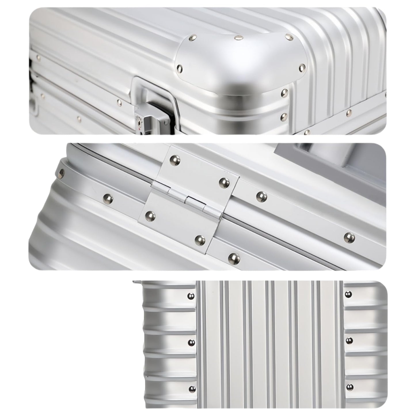 Perle Path Full Aluminum Camera Carry-On Luggage DSLR Shockproof TSA lock Photography Gear Case with Removable Dividers & 360° detachable Wheels Luggage Rolling camera bag Camera storage case (silver)