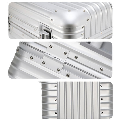 Perle Path Full Aluminum Camera Carry-On Luggage DSLR Shockproof TSA lock Photography Gear Case with Removable Dividers & 360° detachable Wheels Luggage Rolling camera bag Camera storage case (silver)