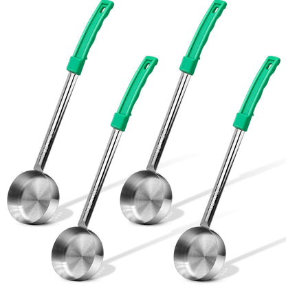 4 Ounce Solid Stainless Steel Portion Control Ladle Spoon - 4Pcs Pizza Sauce Serving Spoons Portion Ladle for Sauces, Perfect for Weight Watchers, Buffets, Parties