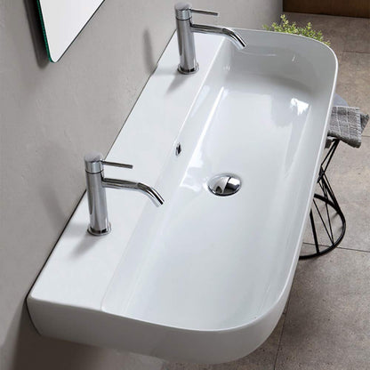 Scarabeo 1813B-Two Hole Bathroom Sink, One Size, White