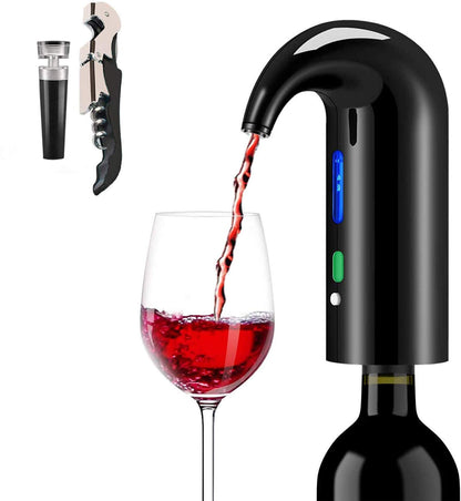 Electric Wine Aerator & Automatic Wine Dispenser – 1-Button Instant Aeration, Decanter Wine Pourer for Red & White Wine, USB Rechargeable Wine Accessories – Best Wine Valentines Gift for Women & Men