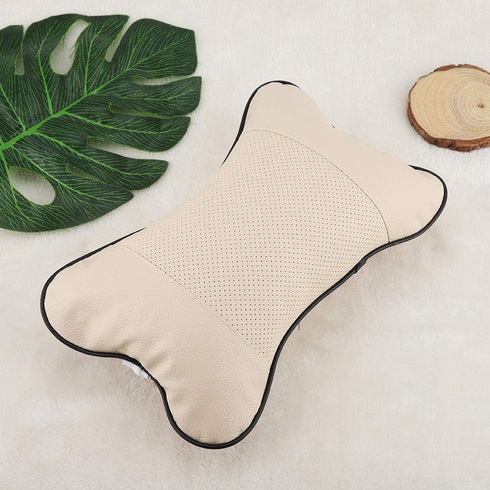 Car Headrest Pillow, Skin-Friendly Headrest Pillow for Car Seat, Office Chair (Beige)