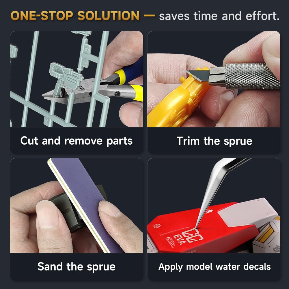 stedi Model Tools Kit for Beginners 14 PCS, Modeler Professional Basic Tools Craft Set Hobby Making Tools for Gundam, Miniature Military Model, 3D Resin Parts