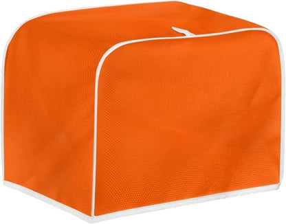 Orange Toaster Dust Cover, Washable Polyester for 2 Slice Toaster, Fits Most Standard 2 & 4 Slice Toasters