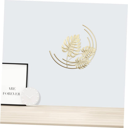 FUNOMOCYA Leaf Wall Hanging, Tropical Leaves Sculpture, Golden Palm Leaves Metal Wall Art Home Décor.