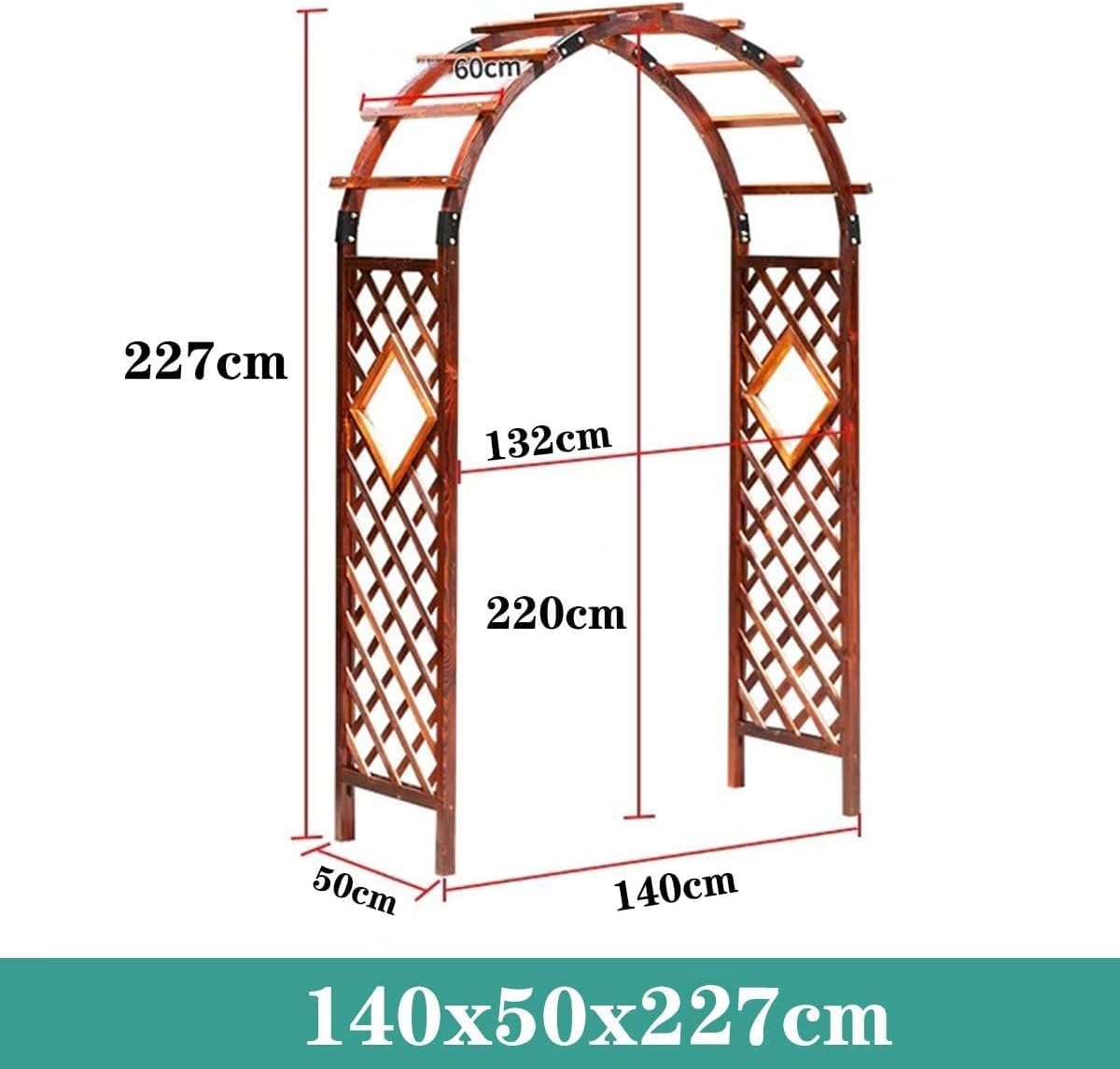 Wooden Garden Arbor Trellis Archway for Climbing Plants 140cm White Heavy Duty Wedding Arch Weatherproof and Easy to Assemble (White 160cm/63inch)