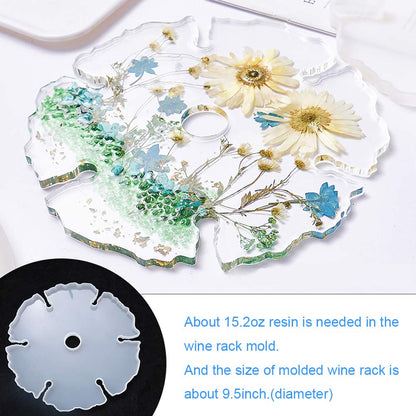 HURIANIC Silicone Resin Molds for Wine Glasses Holders Casting, Epoxy Moulds for Making Irregular Wine Rack on Bottle and Caddy, DIY Craft and Home Decoration