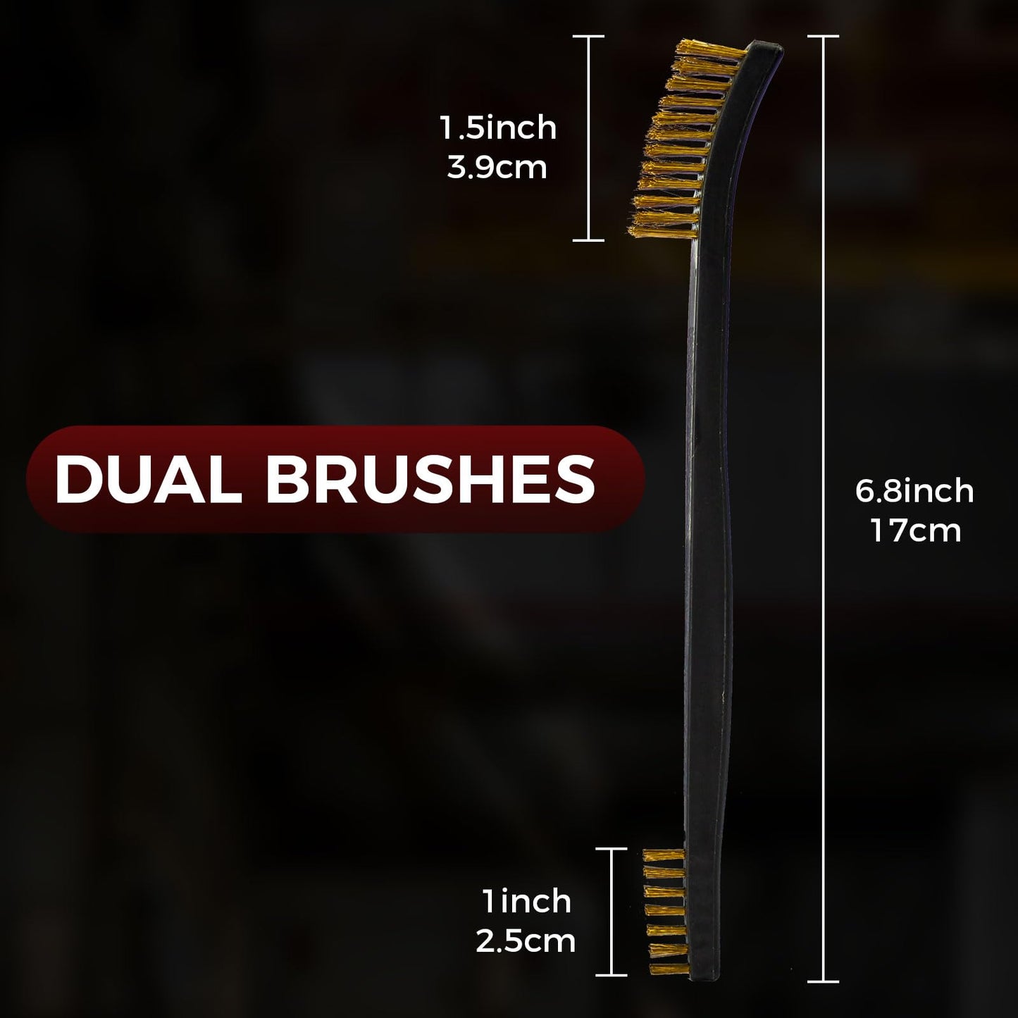 12 Pack Double-Ended Gun Cleaning Brushes Set, Brass Brush Gun Cleaning -Nylon Handle - All Purpose Cleaning Supplies Kit